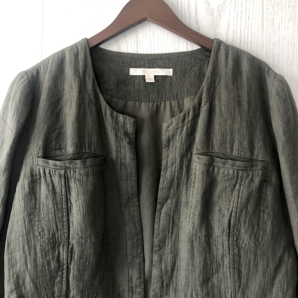 NWOT Nordstrom Collection Green Linen Jacket